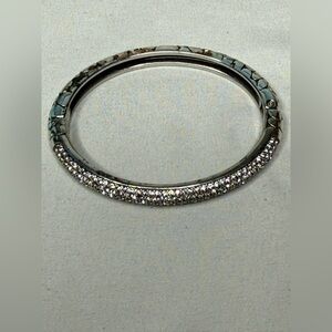 Brighton Hinged Bangle  Bracelet Silver Plated & Crystal Accents